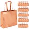 24 Pack Rose Gold Gift Bags with Handles, Large Non-Woven Reusable Grocery Tote Bags (13.8 x 11.8 x 4.72 In)